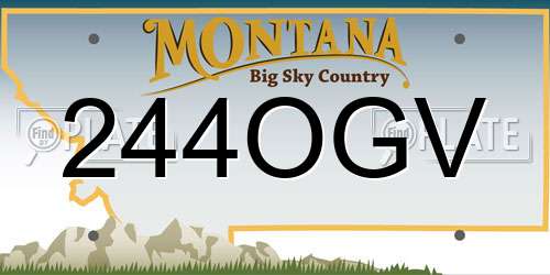 244OGV Montana License Plate