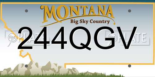 244QGV Montana License Plate