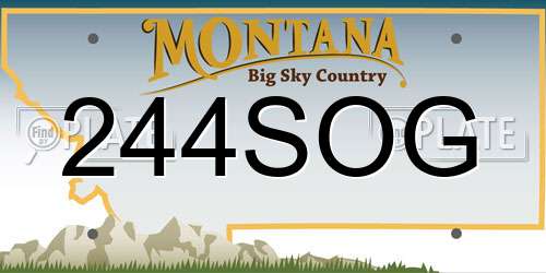 244SOG Montana License Plate