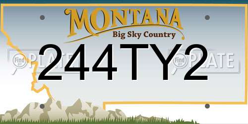 244TY2 Montana License Plate