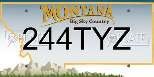244TYZ Montana License Plate