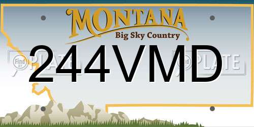 244VMD Montana License Plate