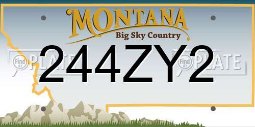 244ZY2 Montana License Plate