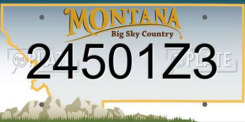 24501Z3 Montana License Plate