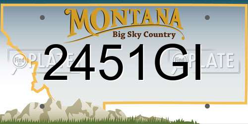 2451GI Montana License Plate