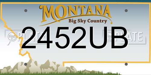 2452UB Montana License Plate