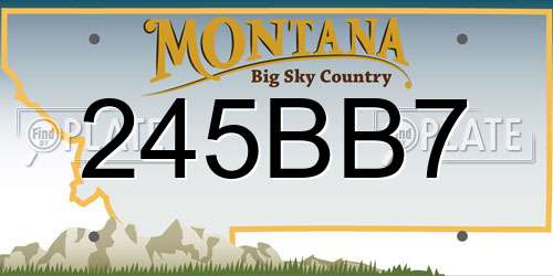 245BB7 Montana License Plate