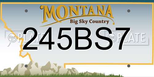 245BS7 Montana License Plate