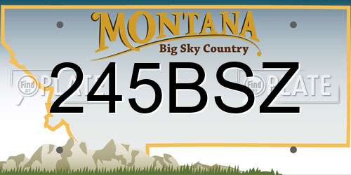 245BSZ Montana License Plate