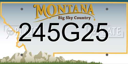 245G25 Montana License Plate