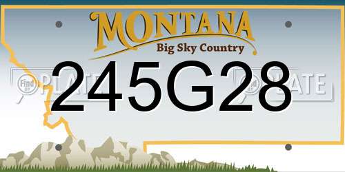 245G28 Montana License Plate