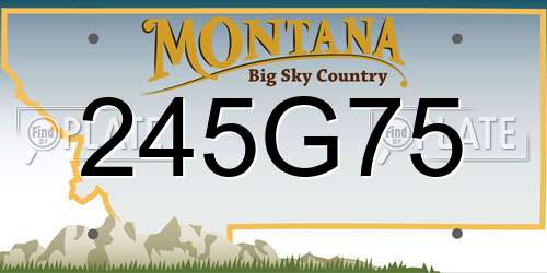 245G75 Montana License Plate