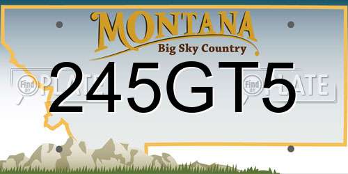 245GT5 Montana License Plate