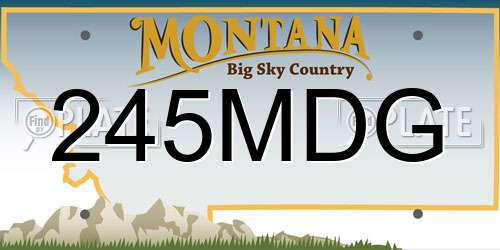 245MDG Montana License Plate