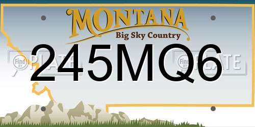 245MQ6 Montana License Plate