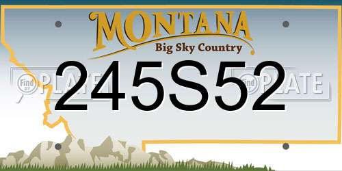 245S52 Montana License Plate