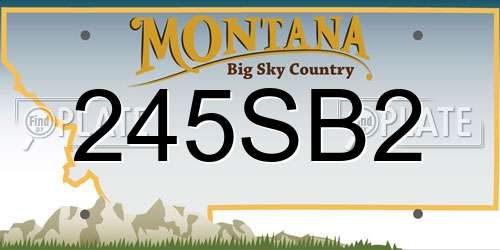 245SB2 Montana License Plate