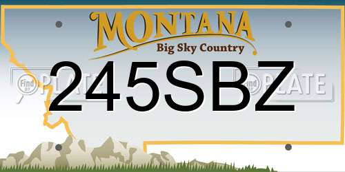 245SBZ Montana License Plate