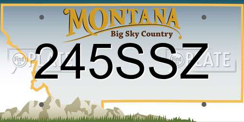 245SSZ Montana License Plate