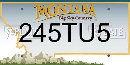 245TU5 Montana License Plate