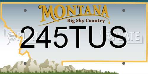 245TUS Montana License Plate