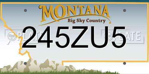 245ZU5 Montana License Plate