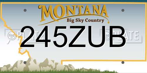 245ZUB Montana License Plate