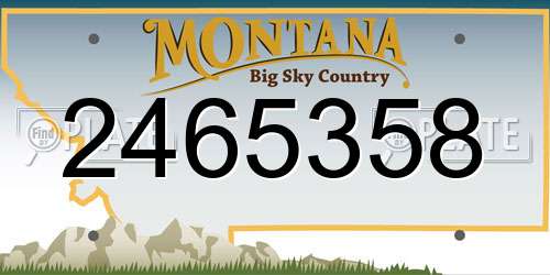 2465358 Montana License Plate