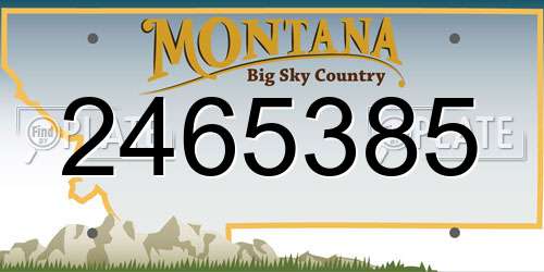 2465385 Montana License Plate
