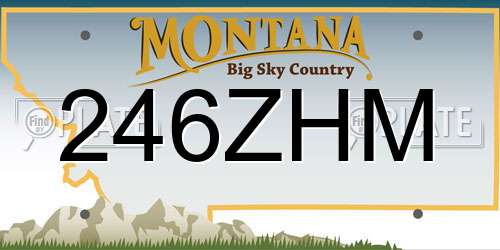 246ZHM Montana License Plate