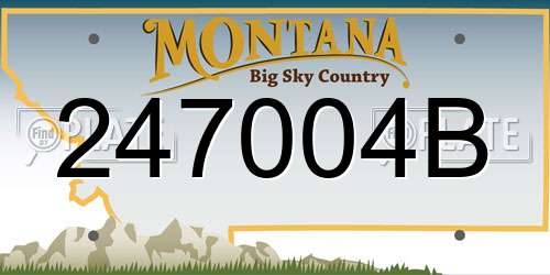 247004B Montana License Plate