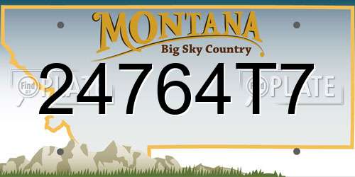 24764T7 Montana License Plate