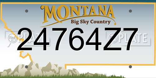 24764Z7 Montana License Plate