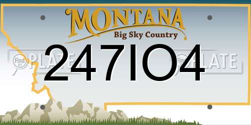 247IO4 Montana License Plate