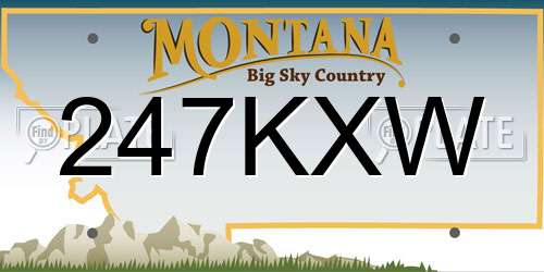 247KXW Montana License Plate