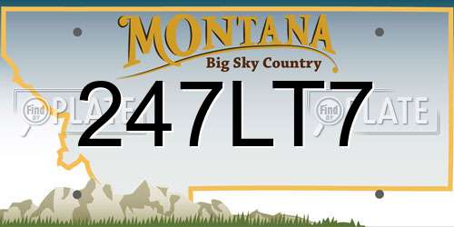 247LT7 Montana License Plate