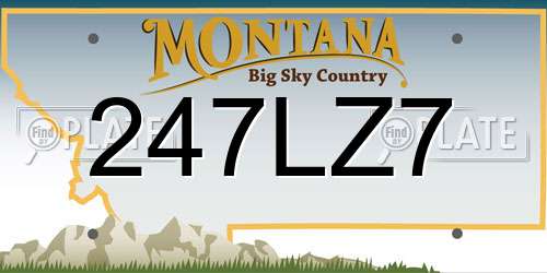 247LZ7 Montana License Plate