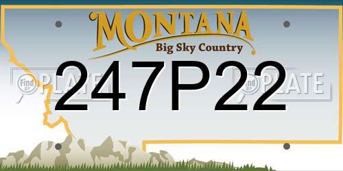 247P22 Montana License Plate