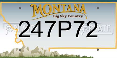 247P72 Montana License Plate