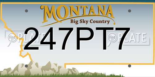 247PT7 Montana License Plate