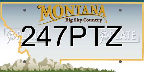 247PTZ Montana License Plate