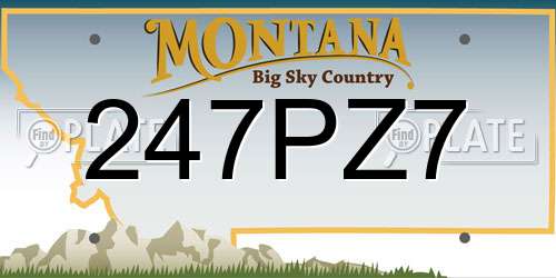 247PZ7 Montana License Plate