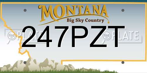 247PZT Montana License Plate