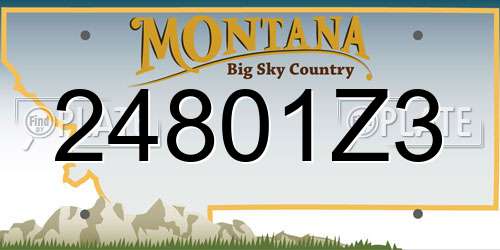 24801Z3 Montana License Plate