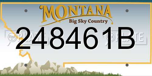 248461B Montana License Plate