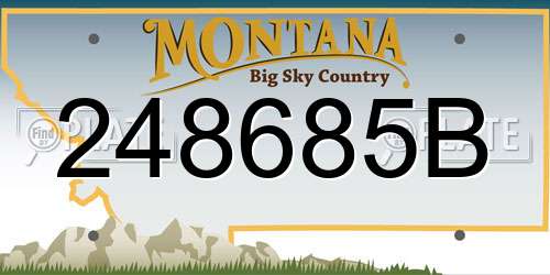 248685B Montana License Plate