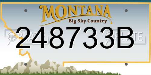 248733B Montana License Plate