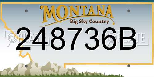 248736B Montana License Plate