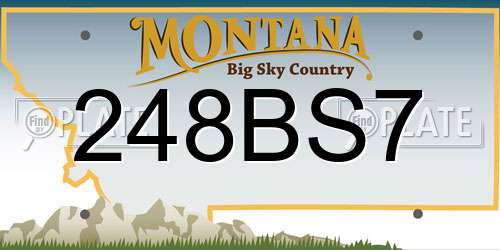 248BS7 Montana License Plate