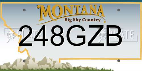 248GZB Montana License Plate